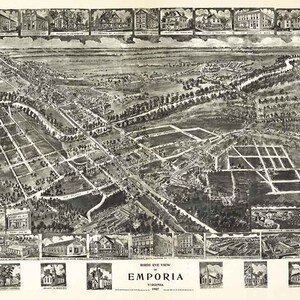 1907 Panoramakarte von Emporia, Virginia