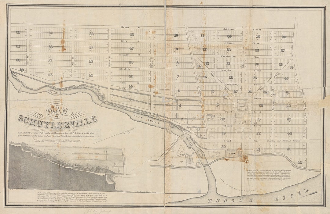 1835 Map of Schuylerville New York Etsy