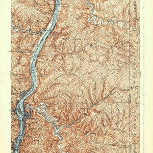1902 Topo Map of Wheeling West Virginia Quadrangle