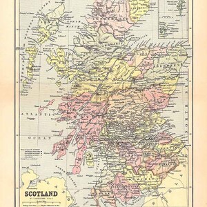 Carte de l'Ecosse de 1888