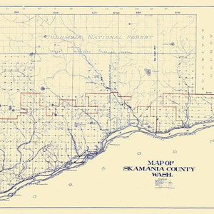 1910-Karte von Skamania County Washington