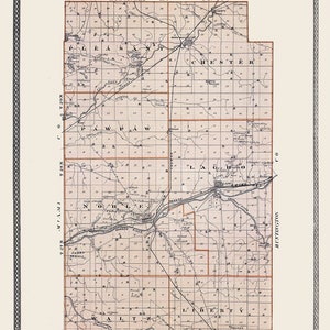 1876 Map of Wabash County Indiana - Etsy