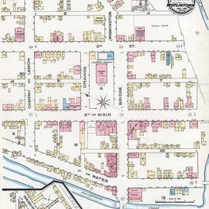1885 Town Map of Mifflintown Juniata County Pennsylvania