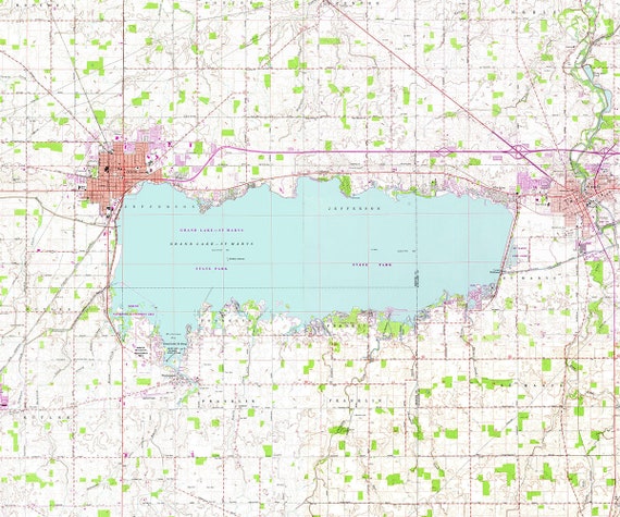 Map Of Celina Ohio 1960 Map Of Grand Lake Ohio Celina St Marys - Etsy