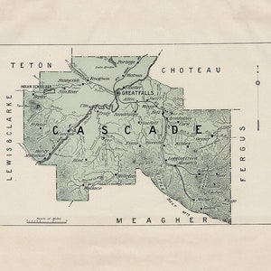 1900 Map of Cascade County Montana