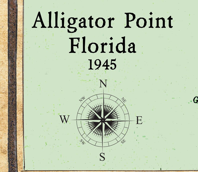 1945 Map of Alligator Point Florida - Etsy