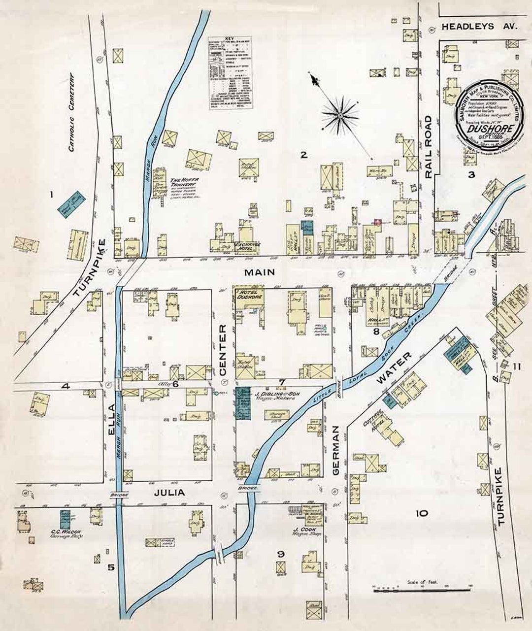 1885 Town Map of Dushore Sullivan County Pennsylvania Etsy