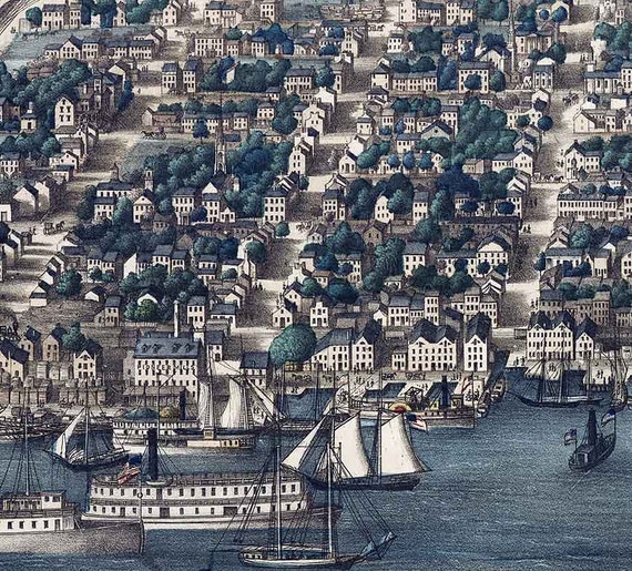 Bird/'s Eye View 1863 Alexandria VA Vintage Style City Map 20x30