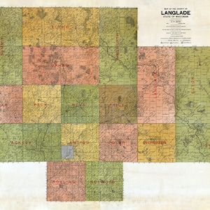 1908 Farm Line, carte du comté de Langlade, Wisconsin