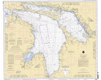 Mapa náutico de 2005 del lago Hurón y la bahía Georgian