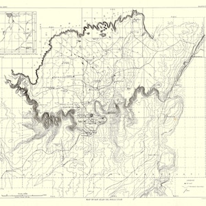 1912 Map of the San Juan Oil Field Utah and Town of Mexican Hat
