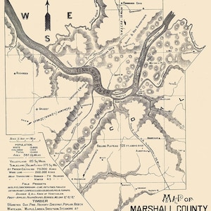 1880-Karte von Marshall County, Alabama