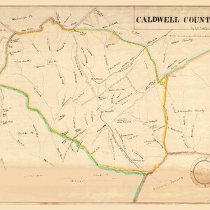 1878 Map of Caldwell County North Carolina