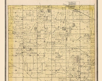 1885 Map of Springfield Township Cedar County Iowa