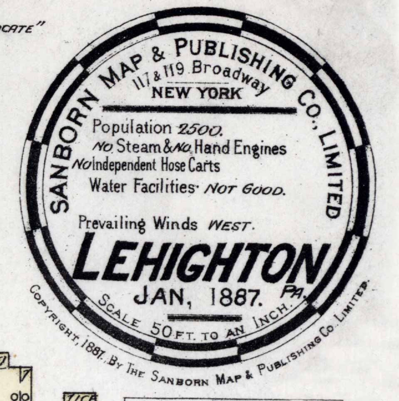 1887 Town Map of Lehighton Carbon County Pennsylvania Etsy