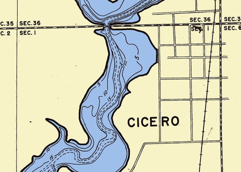 1959 Map of Morse Reservoir Hamilton County Indiana Etsy