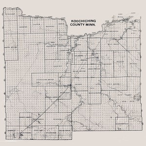 Carte du comté de Koochiching, Minnesota, 1910