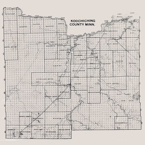 Koochiching County Plat Map 1910 Map Of Koochiching County Minnesota | Etsy Canada