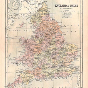 1874 Map of England and Wales