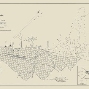 1885 Map of Ashland Harbor Wisconsin