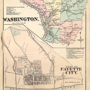 1872-Karte von Washington Township Fayette County PA Fayette City