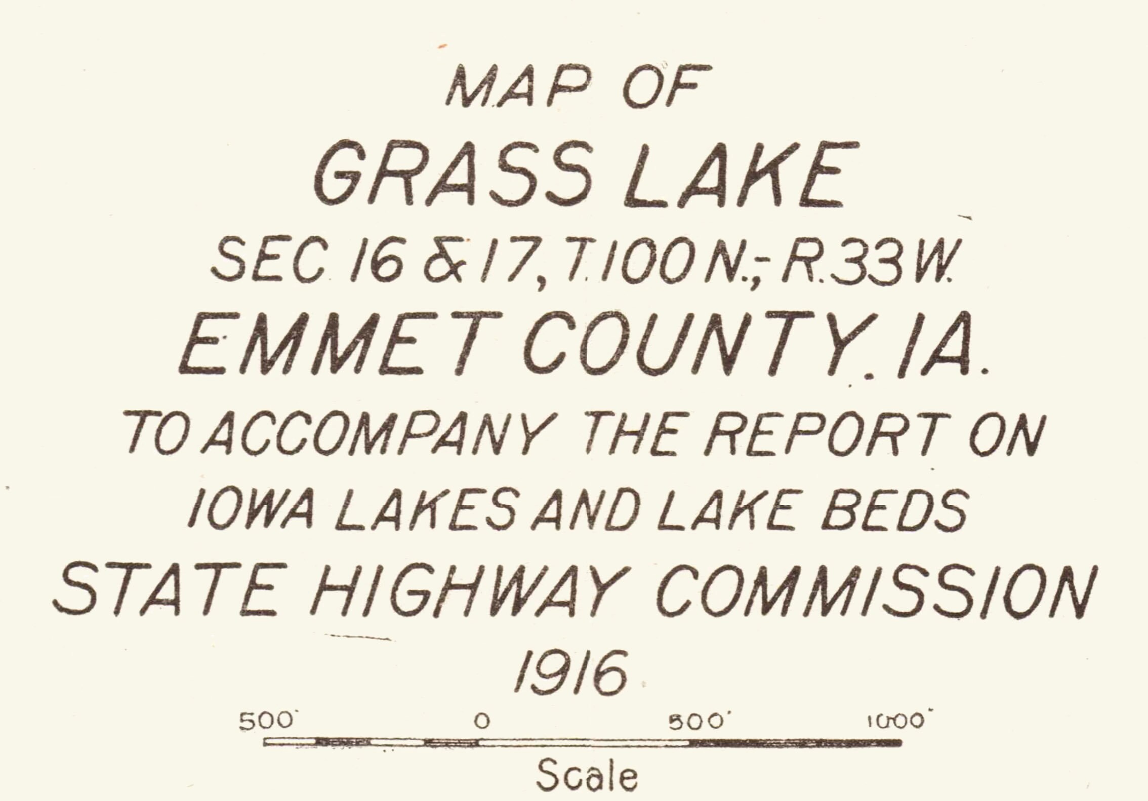 1916 Map of Grass Lake Emmet County Iowa Etsy Israel
