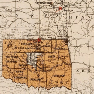 1889 Map of Indian Reservations in the United States - Etsy