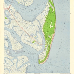 1957 Topo Karte von Jekyll Island, Georgia Quadrangle