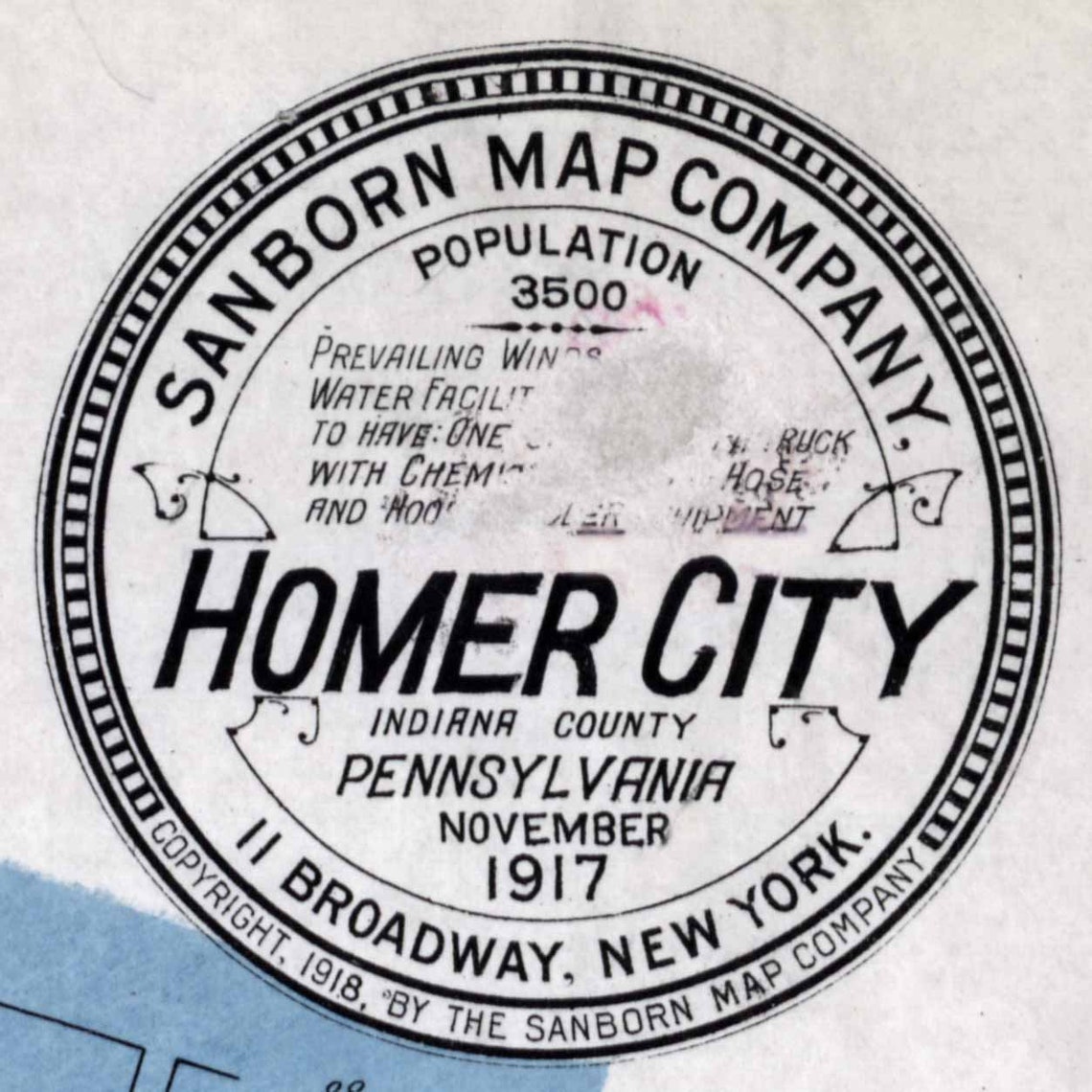 1917 Town Map of Homer City Indiana County Pennsylvania Etsy