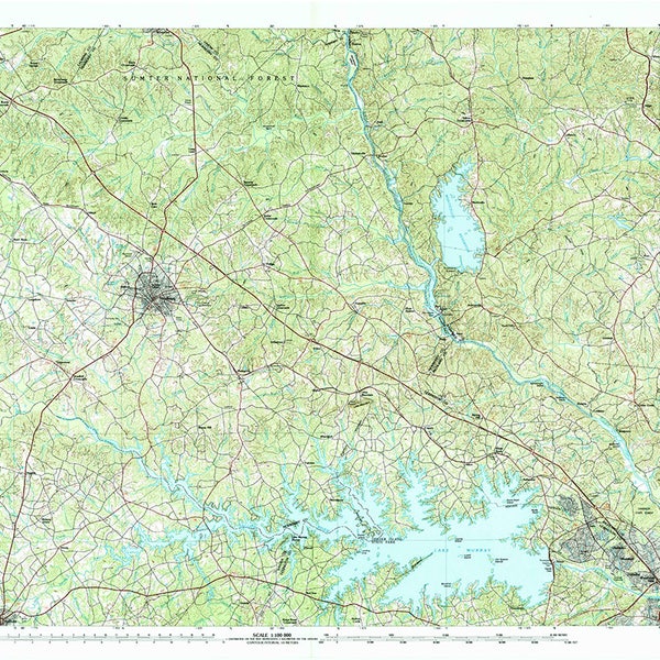 1986 Topo Map of Newberry South Carolina Quadrangle