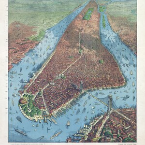 1879-Vogelansicht-Karte von New York City