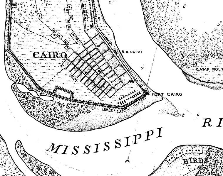 1865年オハイオ川とミシシッピ川の合流地点の地図 - Etsy 日本