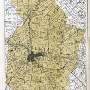 1896 Map of Xenia Township Greene County Ohio