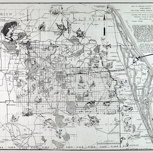 Kaart uit 1920 van Orange County Florida Orlando
