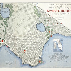 Kaart uit 1924 van Keystone Heights, Florida