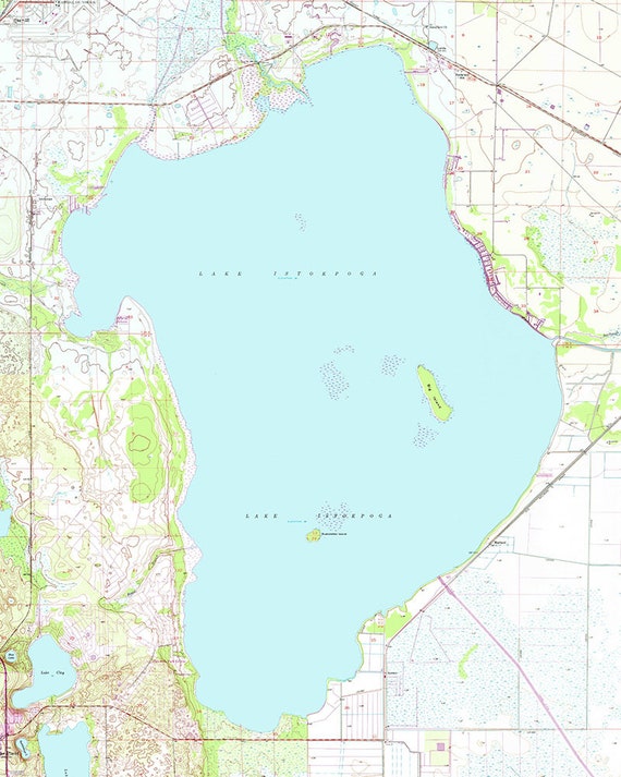 1972 Map of Lake Istokpoga Highlands County Florida - Etsy