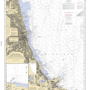 2006 Mapa náutico de Chicago Lake Front Lake Michigan