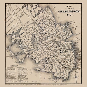 1849 Map of Charleston South Carolina