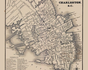 1849 Map of Charleston South Carolina