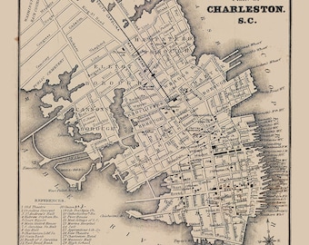 1849 Map of Charleston South Carolina
