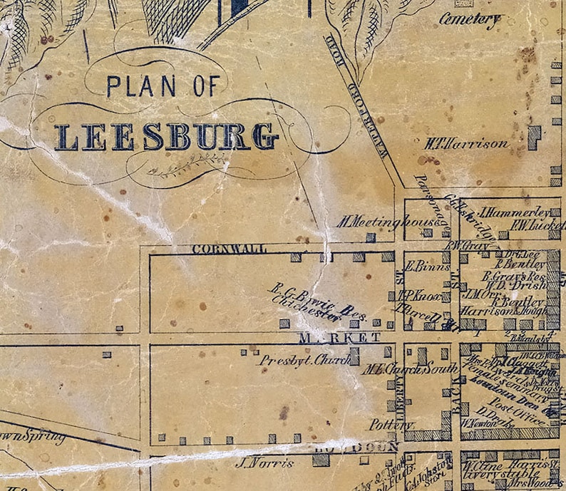 1853 Map of Loudoun County Virginia RARE Etsy