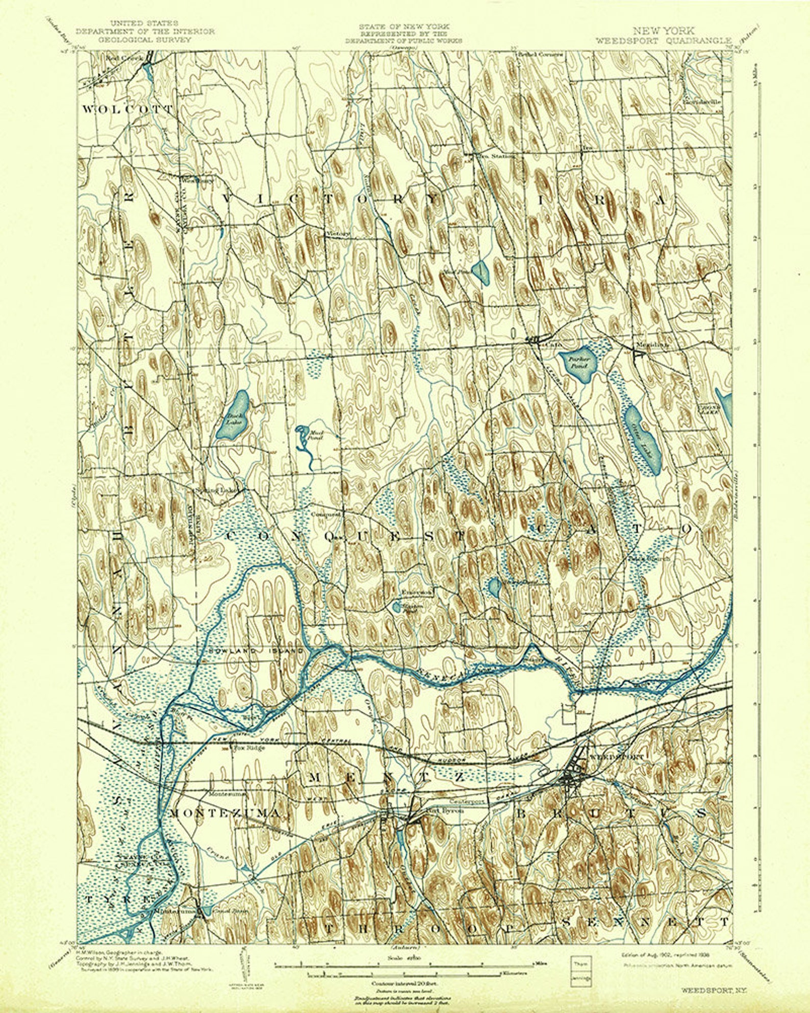 1902 Topo Mapa de Weedsport New York Quadrangle Etsy España
