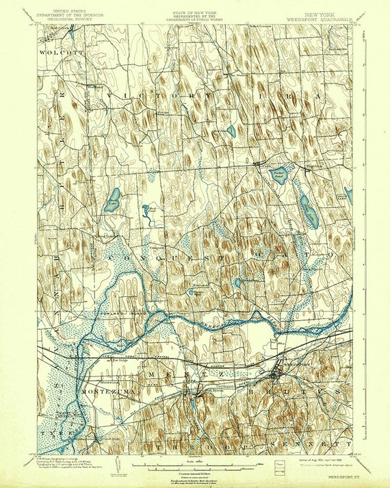 1902 Topo Map of Weedsport New York Quadrangle Etsy