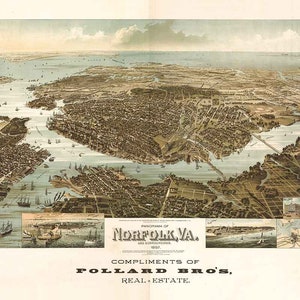 1892 Panoramakarte von Norfolk, Virginia