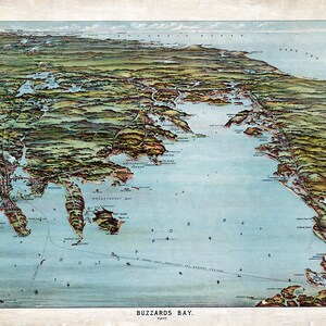 1907 Panorama-Karte von Buzzards Bay, Barnstable County, Massachusetts