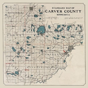 Carte du comté de Carver, Minnesota, 1913