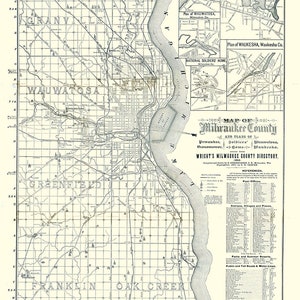 1892 Kaart van Milwaukee County, Wisconsin