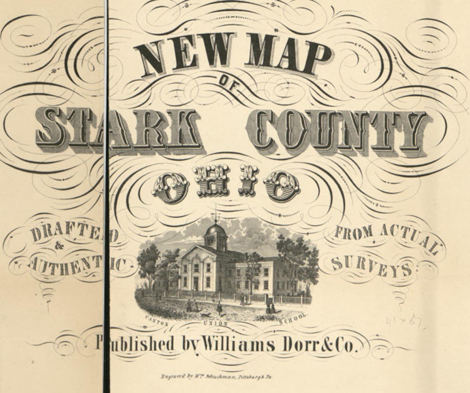1855 Farm Line Map of Stark County Ohio Massillon Etsy