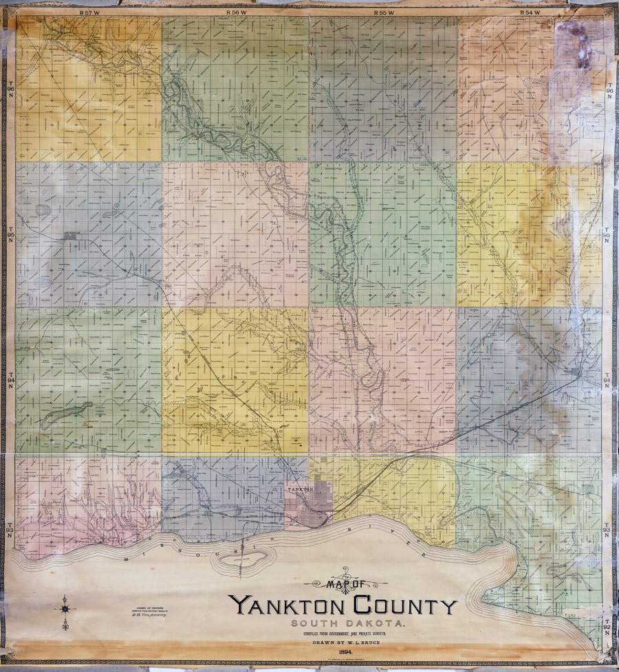 1894 Map of Yankton County South Dakota Etsy