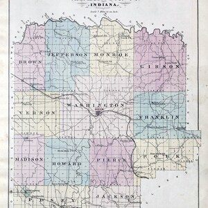 1878-Karte von Washington County, Indiana